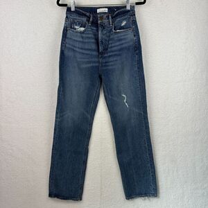 2/$30 Loft The 90s High Waist Straight Leg Jeans Womens 25 Distressed Classic